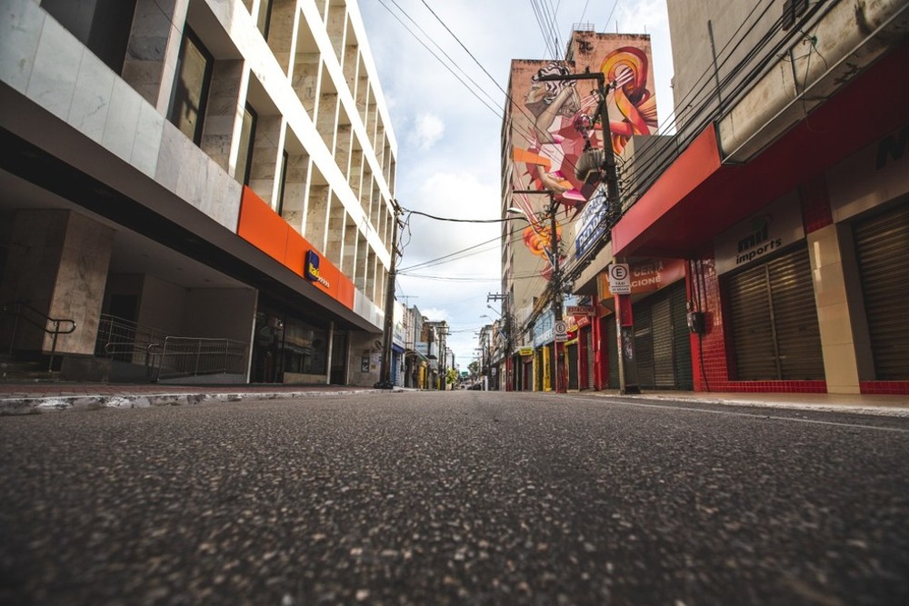 Fortaleza teve ruas vazias durante o auge do lockdown, em meados de fevereiro.